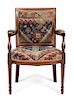A Regency Inlaid Mahogany Open Armchair Height 33 1/4 inches.