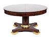 A Regency Style Dining Table Height 29 1/2 x diameter 54 inches.