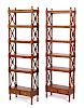 A Pair of William IV Style Mahogany Open Bookshelves Height 73 1/3 x width 22 x depth 10 inches.