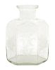 A Continental Etched Glass Hexagonal Bottle Height 12 3/4 inches.