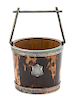 A Sheffield Silver Mounted Faux Tortoiseshell Mounted Wood Bucket Height 6 1/4 inches.