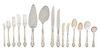 An English Silver Flatware Service for Twelve, Gorham Mfg., Providence, RI, circa 1939, in the Gadroon pattern, comprising; 20 d