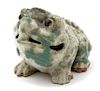 A Chinese Glazed Ceramic Toad Height 5 3/4 x length 7 inches.