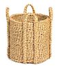 A Large Four Handled Seagrass Basket Height 24 inches.