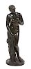 A Bronze Sculpture of a Classical Nude Height 27 1/2 inches.