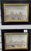 Set of four Victorian framed pieces having lead soldiers in painted and printed shadow box frames, 7 1/4 in. to 10 in.