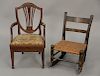 Two child's chairs including a Federal style, ht. 26 in., and a ladderback, ht. 23 in.