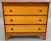 Three drawer Federal chest with tiger maple drawer fronts, ht. 33 in., wd. 37 in.