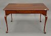 Cherry partner's table with drawers on either side. ht. 30 in., top: 37" x 52".