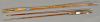 Two bamboo three part fly rods.