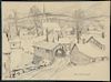 Emile Albert Gruppe (1896-1978), pencil on paper, winter landscape with covered bridge, signed lower right Emile A. Gruppe, sight si...