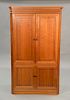 Stickley cherry armoire/tv cabinet, line inlaid two over two doors. ht. 83 in., wd. 46 in.