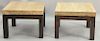 Pair of Thomasville stone top tables. ht. 22 in., top: 30" x 30"