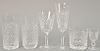 Waterford crystal (Alana) in eight sizes, 42 total pieces. ht. 3 1/4 in. to 7 1/2 in.