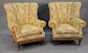 Pair of E.J. Victor upholstered easy chairs. ht. 46 in., wd. 41 in.