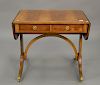 Baker elm drop leaf sofa table. ht. 27in., top: closed 23" x 30"