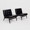 Pair of Ico Parisi Chrome and Vinyl Chairs for Cassina
