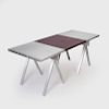 Aluminum and Leather Sawhorse Base Table