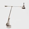 Édouard-Wilfred Buquet Style Adjustable Nickel-Plated Desk Lamp, of Recent Manufacture