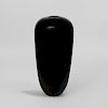 Japanese Black Glazed Ceramic Ovoid Vase