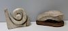 2 Midcentury Abstract Marble Sculptures.