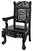 A CHINESE BLACKWOOD ARMCHAIR, EARLY 20TH CENTURY