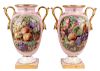 A PAIR OF FRENCH SEVRES-STYLE LARGE PINK-GROUND BOTANICAL PORCELAIN VASES, FRANCISQUE ROUSSEAU, CIRCA 1850S