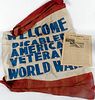 World War I American Veterans Banner, Plus World War II-Period Newspaper 