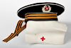 WWI Red Cross Nurse's Veil and Cold War Russian Sailor's Cap 