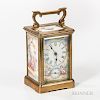 Painted Porcelain Paneled Carriage Clock