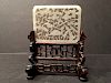 ANTIQUE Chinese White Jade carvings on Screen, Ming Period