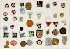 German WWII Party Pins and Tinnies, Lot of Thirty-Six 