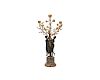 Continental Patinated and Gilt Bronze Figural Three Light Candelabra, ca. 1900
