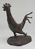 Indistinctly Signed Bronze Rooster.