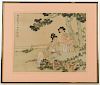 Japanese Silk Painting Framed and Matted 