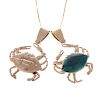 A Lady's Double Crab Pendant in 14K