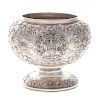 Repousse sterling footed bowl