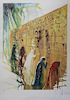 SIGNED DALI. Color Lithograph. Western Wall.