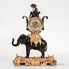 Louis XV-style Gilt and Patinated Bronze Elephant Clock