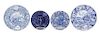 Four Historical Blue Staffordshire Plates, Enoch Wood & Sons, Diameter of first 10 inches.