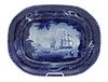 A Historical Blue Staffordshire Platter, Width 18 1/2 inches.