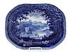 A Historical Blue Staffordshire Platter, Clews, Width 17 inches.