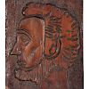 Abraham Lincoln Carved Plaque, Signed
