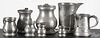 Eight English pewter measures, 18th/19th c., tallest - 6 1/2''.