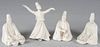 Four Turkish Yildiz porcelain figures, to include men reading, playing music