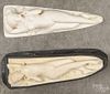 Two Chinese carved ivory doctor's models, ca. 1900, 6 3/4'' l. and 7 3/8'' l.