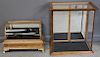 2 Antique Oak and Glass Table Top Showcases.