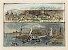 [ART AND ARCHITECTURE]. A group of 15 woodcut scenes of Chicago by R.R. Donnelly & Sons and others.