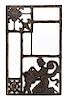 A Linden Glass Company Sculptural Leaded Glass Window Height 22 x width 13 1/2 inches.