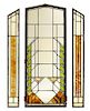 A Set of Three William Eugene Drummond Windows Height 40 x width 25 1/2 inches overall.